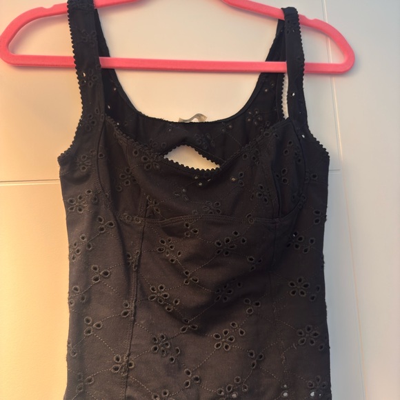 Free People Full Bloom Black Eyelet Tank Top - Picture 3 of 4